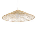 GloboStar® KAIA 02347 Boho Κρεμαστό Φωτιστικό Καμπάνα Μονόφωτο 1 x E27 IP20 Μπεζ Ξύλο - Μ80 x Π80 x Υ26cm - Image 5