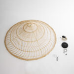 GloboStar® KAIA 02348 Boho Κρεμαστό Φωτιστικό Καμπάνα Μονόφωτο 1 x E27 IP20 Μπεζ Ξύλο - Μ100 x Π100 x Υ30cm - Image 10