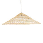 GloboStar® KAIA 02348 Boho Κρεμαστό Φωτιστικό Καμπάνα Μονόφωτο 1 x E27 IP20 Μπεζ Ξύλο - Μ100 x Π100 x Υ30cm - Image 4
