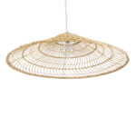 GloboStar® KAIA 02348 Boho Κρεμαστό Φωτιστικό Καμπάνα Μονόφωτο 1 x E27 IP20 Μπεζ Ξύλο - Μ100 x Π100 x Υ30cm - Image 5