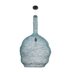GloboStar® KENTUCKY 02355 Vintage Κρεμαστό Φωτιστικό Πλέγμα Μονόφωτο 1 x E27 IP20 Πράσινο Μέταλλο - Μ60 x Π60 x Υ90cm - Image 3