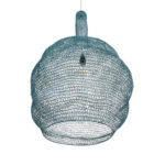 GloboStar® KENTUCKY 02355 Vintage Κρεμαστό Φωτιστικό Πλέγμα Μονόφωτο 1 x E27 IP20 Πράσινο Μέταλλο - Μ60 x Π60 x Υ90cm - Image 5