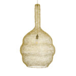 GloboStar® KENTUCKY 02357 Vintage Κρεμαστό Φωτιστικό Πλέγμα Μονόφωτο 1 x E27 IP20 Χρυσό Μέταλλο - Μ60 x Π60 x Υ90cm - Image 4