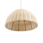 GloboStar® MONTANA 02378 Boho Κρεμαστό Φωτιστικό Καμπάνα Μονόφωτο 1 x E27 IP20 Μπεζ Ξύλο - Μ50 x Π50 x Υ25cm - Image 5