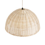 GloboStar® MONTANA 02378 Boho Κρεμαστό Φωτιστικό Καμπάνα Μονόφωτο 1 x E27 IP20 Μπεζ Ξύλο - Μ50 x Π50 x Υ25cm - Image 6