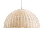 GloboStar® MONTANA 02379 Boho Κρεμαστό Φωτιστικό Καμπάνα Μονόφωτο 1 x E27 IP20 Μπεζ Ξύλο - Μ80 x Π80 x Υ40cm - Image 4