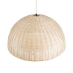 GloboStar® MONTANA 02379 Boho Κρεμαστό Φωτιστικό Καμπάνα Μονόφωτο 1 x E27 IP20 Μπεζ Ξύλο - Μ80 x Π80 x Υ40cm - Image 6