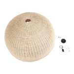 GloboStar® MONTANA 02380 Boho Κρεμαστό Φωτιστικό Καμπάνα Μονόφωτο 1 x E27 IP20 Μπεζ Ξύλο - Μ120 x Π120 x Υ60cm - Image 9