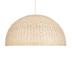 GloboStar® MONTANA 02380 Boho Κρεμαστό Φωτιστικό Καμπάνα Μονόφωτο 1 x E27 IP20 Μπεζ Ξύλο - Μ120 x Π120 x Υ60cm - Image 4