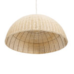 GloboStar® MONTANA 02380 Boho Κρεμαστό Φωτιστικό Καμπάνα Μονόφωτο 1 x E27 IP20 Μπεζ Ξύλο - Μ120 x Π120 x Υ60cm - Image 5