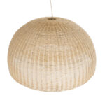GloboStar® MONTANA 02380 Boho Κρεμαστό Φωτιστικό Καμπάνα Μονόφωτο 1 x E27 IP20 Μπεζ Ξύλο - Μ120 x Π120 x Υ60cm - Image 6