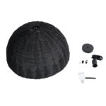 GloboStar® MONTANA 02383 Boho Κρεμαστό Φωτιστικό Καμπάνα Μονόφωτο 1 x E27 IP20 Μαύρο Ξύλο - Μ50 x Π50 x Υ25cm - Image 9