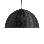 GloboStar® MONTANA 02383 Boho Κρεμαστό Φωτιστικό Καμπάνα Μονόφωτο 1 x E27 IP20 Μαύρο Ξύλο - Μ50 x Π50 x Υ25cm - Image 4