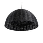 GloboStar® MONTANA 02383 Boho Κρεμαστό Φωτιστικό Καμπάνα Μονόφωτο 1 x E27 IP20 Μαύρο Ξύλο - Μ50 x Π50 x Υ25cm - Image 5