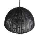 GloboStar® MONTANA 02383 Boho Κρεμαστό Φωτιστικό Καμπάνα Μονόφωτο 1 x E27 IP20 Μαύρο Ξύλο - Μ50 x Π50 x Υ25cm - Image 6