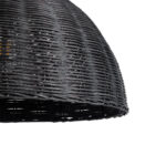 GloboStar® MONTANA 02383 Boho Κρεμαστό Φωτιστικό Καμπάνα Μονόφωτο 1 x E27 IP20 Μαύρο Ξύλο - Μ50 x Π50 x Υ25cm - Image 7