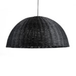 GloboStar® MONTANA 02384 Boho Κρεμαστό Φωτιστικό Καμπάνα Μονόφωτο 1 x E27 IP20 Μαύρο Ξύλο - Μ80 x Π80 x Υ40cm - Image 4