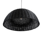 GloboStar® MONTANA 02384 Boho Κρεμαστό Φωτιστικό Καμπάνα Μονόφωτο 1 x E27 IP20 Μαύρο Ξύλο - Μ80 x Π80 x Υ40cm - Image 5