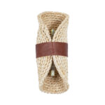 GloboStar® GUAVA 02385 Boho Επιτοίχιο Φωτιστικό Απλίκα Δίφωτο 2 x G9 IP20 Μπεζ Ξύλο με Καφέ Δέρμα - Μ11 x Π13 x Υ30cm - Image 3