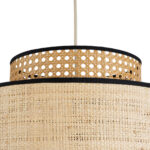 GloboStar® BRAVADO 02386 Boho Κρεμαστό Φωτιστικό Πλέγμα Μονόφωτο 1 x E27 IP20 Καφέ & Μπεζ Ξύλο - Μ40 x Π40 x Υ35cm - Image 7
