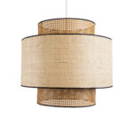 GloboStar® BRAVADO 02387 Boho Κρεμαστό Φωτιστικό Πλέγμα Μονόφωτο 1 x E27 IP20 Καφέ & Μπεζ Ξύλο - Μ70 x Π70 x Υ58cm - Image 4