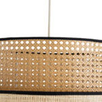 GloboStar® BRAVADO 02387 Boho Κρεμαστό Φωτιστικό Πλέγμα Μονόφωτο 1 x E27 IP20 Καφέ & Μπεζ Ξύλο - Μ70 x Π70 x Υ58cm - Image 7