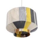 GloboStar® SALERNO 02388 Boho Κρεμαστό Φωτιστικό Καπέλο Μονόφωτο 1 x E27 IP20 Πολύχρωμο Σχοινί - Μ40 x Π40 x Υ35cm - Image 5