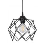 GloboStar® SOLON 201-0059 Μοντέρνο Κρεμαστό Φωτιστικό Πλέγμα Μονόφωτο 1 x E27 IP20 Μαύρο Μέταλλο - Μ22 x Π22 x Υ70cm - Image 4