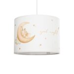 GloboStar® MOON 204-0019 Παιδικό Κρεμαστό Φωτιστικό Φιγούρα Μονόφωτο 1 x E27 IP20 Λευκό Ύφασμα - Μ28 x Π28 x Υ70cm