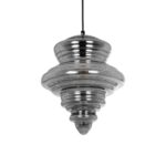 GLOBOSTAR® CORTE 206-0028 Μοντέρνο Κρεμαστό Φωτιστικό Οροφής με Ντουί 1 x E27 AC 220-240V IP20 - Μαύρο Φιμέ - Μ25 x Π25 x Υ30cm