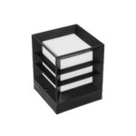 GloboStar® ENGLAND 202-0018 Μοντέρνο Επιδαπέδιο Φωτιστικό Μονόφωτο 1 x E27 IP44 - Μαύρο Πλαστικό Μ22 x Π22 x Υ27cm