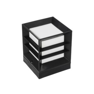 GloboStar® ENGLAND 202-0018 Μοντέρνο Επιδαπέδιο Φωτιστικό Μονόφωτο 1 x E27 IP44 - Μαύρο Πλαστικό Μ22 x Π22 x Υ27cm