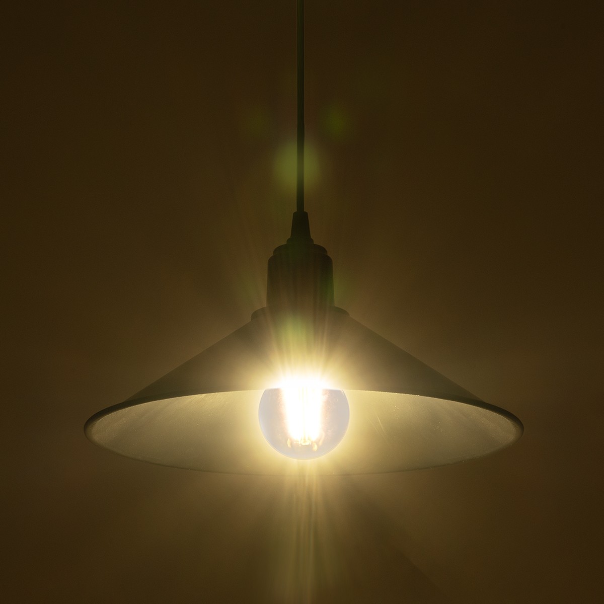 GloboStar® FERRO 203-0084 Μοντέρνο Κρεμαστό Φωτιστικό Καμπάνα Μονόφωτο 1 x E27 IP20 Μαύρο Πλαστικό - Μ30 x Π30 x Υ90cm - Image 2