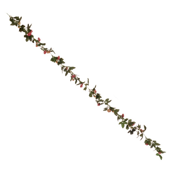 GloboStar® 09009 Τεχνητό Κρεμαστό Φυτό Διακοσμητική Γιρλάντα Μήκους 2.2 μέτρων με 32 X Μικρά Τριαντάφυλλα Σομόν Κοραλί - Image 2