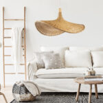 GloboStar® CUBA 01721 Boho Κρεμαστό Φωτιστικό Ανάρτηση Μονόφωτο 1 x E27 IP20 Μπεζ Ξύλο - Μ63 x Π63 x Υ32cm - Image 11