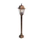 GloboStar® SOLME 203-0217 Vintage Επιδαπέδιο Φωτιστικό Φαναράκι Μονόφωτο 1 x E27 IP44 Χάλκινο Πλαστικό Σώμα - Μ16.5 x Π16.5 x Υ100cm