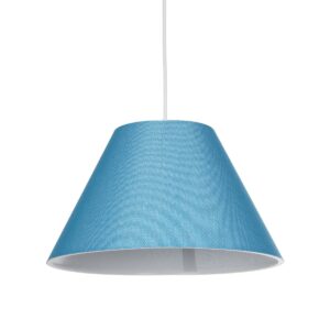 GloboStar® RIFT 203-0075 Μοντέρνο Κρεμαστό Φωτιστικό Καπέλο Μονόφωτο 1 x E27 IP20 Μπλε Ύφασμα - Μ35 x Π35 x Υ22.5cm