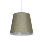 GloboStar® CONEY 203-0074 Μοντέρνο Κρεμαστό Φωτιστικό Καπέλο Μονόφωτο 1 x E27 IP20 Πράσινο Ύφασμα - Μ26 x Π26 x Υ25cm
