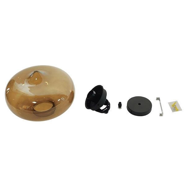 GloboStar® QUINN 01029 Vintage Κρεμαστό Φωτιστικό Ανάρτηση Μονόφωτο 1 x E27 IP20 Μελί Γυαλί με Μαύρο Μέταλλο - Μ26 x Π26 x Υ20cm - Image 10