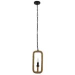 GloboStar® LINDELL 10001110 Vintage Κρεμαστό Φωτιστικό Ανάρτηση Μονόφωτο 1 x E14 IP20 Μαύρο Μέταλλο με Μπεζ Σχοινί - Μ18 x Π18 x Υ33cm - Image 3