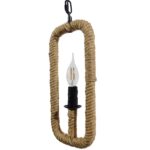 GloboStar® LINDELL 10001110 Vintage Κρεμαστό Φωτιστικό Ανάρτηση Μονόφωτο 1 x E14 IP20 Μαύρο Μέταλλο με Μπεζ Σχοινί - Μ18 x Π18 x Υ33cm - Image 7