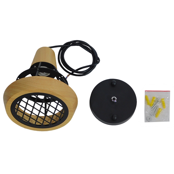 GloboStar® AKRON 10001133 Μοντέρνο Κρεμαστό Φωτιστικό Πλέγμα Μονόφωτο 1 x E27 IP20 Μπεζ Ξύλο με Μαύρο Μέταλλο - Μ19 x Π19 x Υ22cm - Image 11