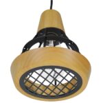 GloboStar® AKRON 10001133 Μοντέρνο Κρεμαστό Φωτιστικό Πλέγμα Μονόφωτο 1 x E27 IP20 Μπεζ Ξύλο με Μαύρο Μέταλλο - Μ19 x Π19 x Υ22cm - Image 9