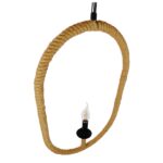 GloboStar® LINDELL 10001142 Vintage Κρεμαστό Φωτιστικό Ανάρτηση Μονόφωτο 1 x E27 IP20 Μαύρο Μέταλλο με Μπεζ Σχοινί - Μ35 x Π10 x Υ53cm - Image 7