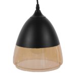 GloboStar® OLIVER 10001231 Vintage Κρεμαστό Φωτιστικό Καμπάνα Μονόφωτο 1 x E27 Μαύρο Μέταλλο με Μελί Γυαλί - Μ20 x Π20 x Υ21cm - Image 5