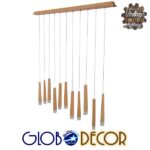 GloboStar® CALISTA 10001254 Μοντέρνο Κρεμαστό Φωτιστικό Ραγα Πολύφωτο 11 x G4 IP20 Μπεζ Ξύλο - Μ120 x Π8 x Υ33cm - Image 2
