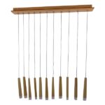 GloboStar® CALISTA 10001254 Μοντέρνο Κρεμαστό Φωτιστικό Ραγα Πολύφωτο 11 x G4 IP20 Μπεζ Ξύλο - Μ120 x Π8 x Υ33cm - Image 3