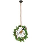 GloboStar® BRADLEY 10001328 Vintage Κρεμαστό Φωτιστικό Πλέγμα Μονόφωτο 1 x E27 IP20 Μπεζ Σχοινί, Πράσινο Πλαστικό με Μαύρο Μέταλλο - Μ33 x Π33 x Υ33cm - Image 4