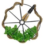 GloboStar® BRADLEY 10001329 Vintage Κρεμαστό Φωτιστικό Πλέγμα Μονόφωτο 1 x E27 IP20 Μπεζ Σχοινί, Πράσινο Πλαστικό με Μαύρο Μέταλλο - Μ42 x Π42 x Υ42cm - Image 7
