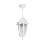 GloboStar® VITRO 203-0199 Vintage Κρεμαστό Φωτιστικό Φαναράκι Μονόφωτο 1 x E27 IP44 Λευκό Πλαστικό Σώμα - Μ16 x Π16 x Υ48cm